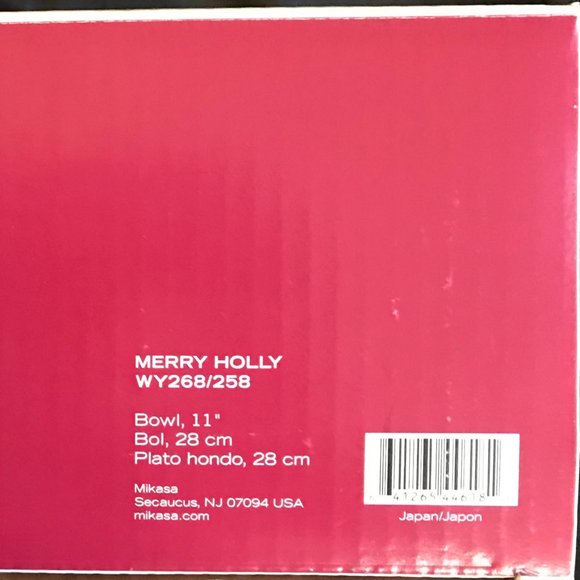 Mikasa Merry Holly glass bowl 11” diameter - Picture 9 of 9